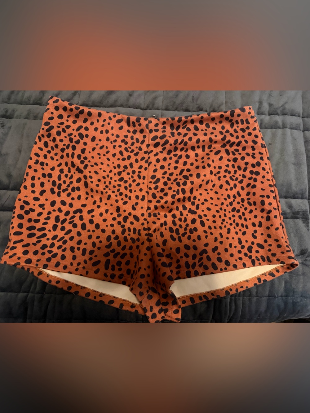 She + Sky Rust Orange Black Spotted Women’s Shorts